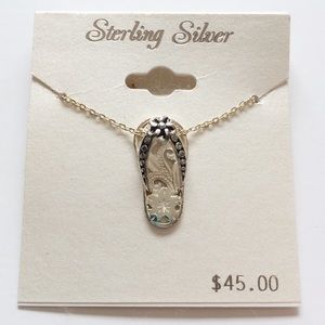Sterling Silver Flip Flop Necklace